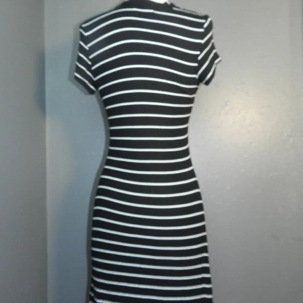 American Eagle Outfitters Soft Sexy Womens Black And White Striped Dress Size S - Picture 4 of 6